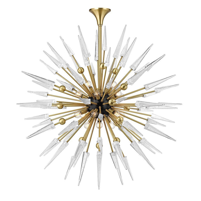 Sparta Large Chandelier - Aged Brass Finish with Clear Glass
