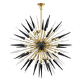 Load image into Gallery viewer, Sparta Large Chandelier - Aged Brass Finish with Black/Clear Glass
