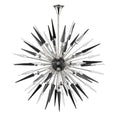 Load image into Gallery viewer, Sparta Large Chandelier - Polished Nickel Finish with Black/Clear Glass
