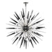 Sparta Large Chandelier - Polished Nickel Finish with Black/Clear Glass