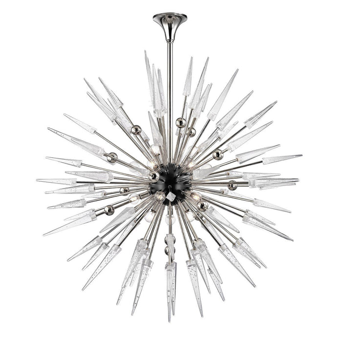 Sparta Large Chandelier - Polished Nickel Finish with Clear Glass
