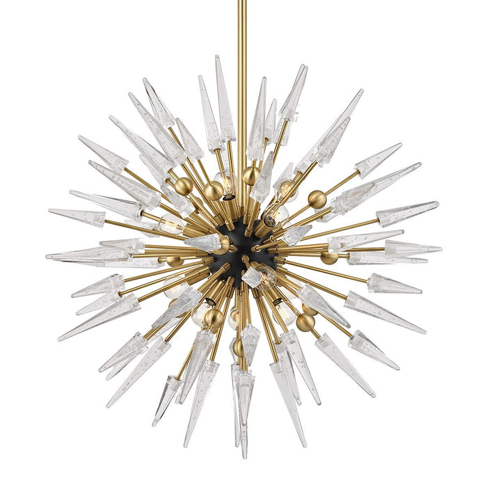 Sparta Small Chandelier - Aged Brass Finish with Clear Glass
