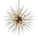 Sparta Small Chandelier - Aged Brass Finish with Clear Glass