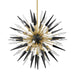Sparta Small Chandelier - Aged Brass Finish with Black/Clear Glass