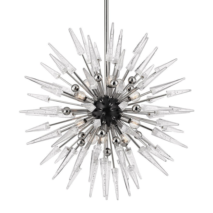 Sparta Small Chandelier - Polished Nickel Finish with Clear Glass
