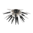 Load image into Gallery viewer, Sparta Semi Flushmount - Polished Nickel Finish with Black/Clear Glass
