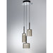 Spillray 3 Light LED Cluster Pendant - Gray Glass