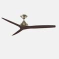 Load image into Gallery viewer, Spitfire Ceiling Fan - Brushed Satin Brass Finish with Whiskey Wood Blades
