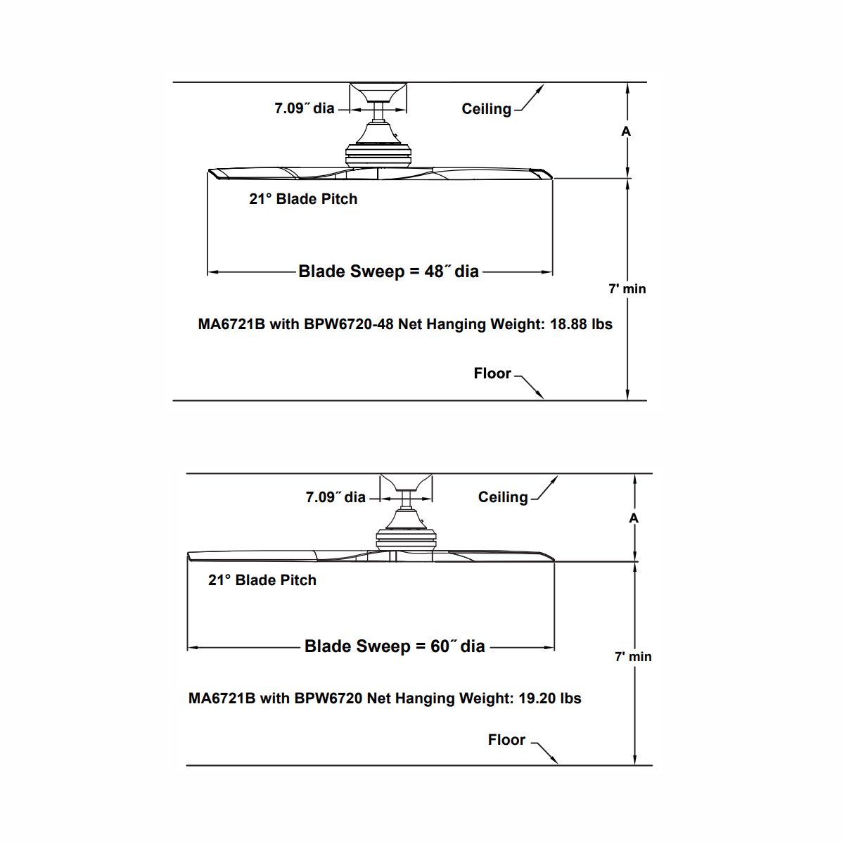 Spitfire Ceiling Fan - Diagram