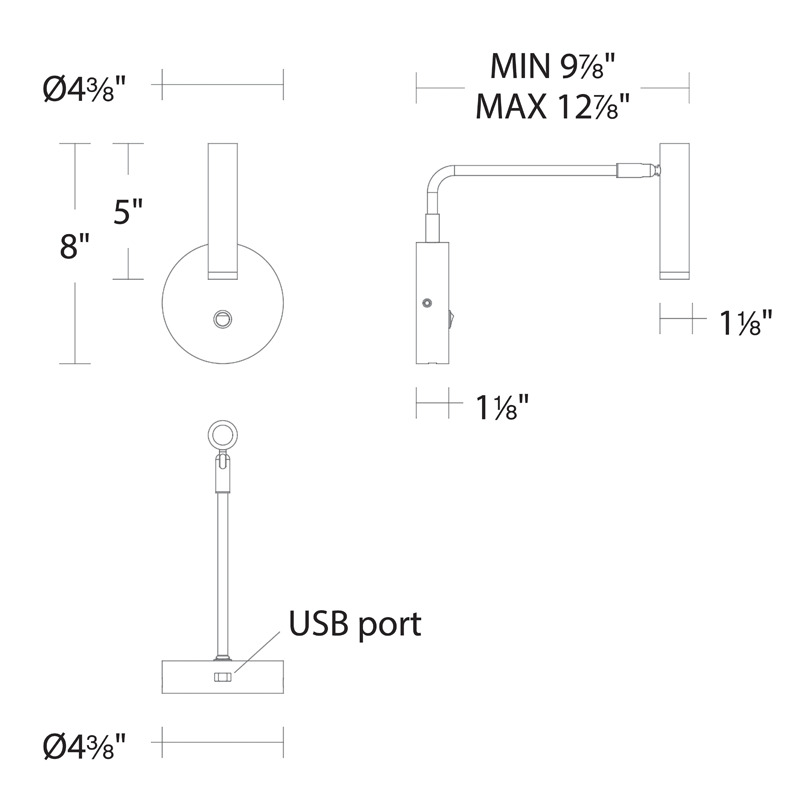 Sprig LED Wall Sconce - Diagram