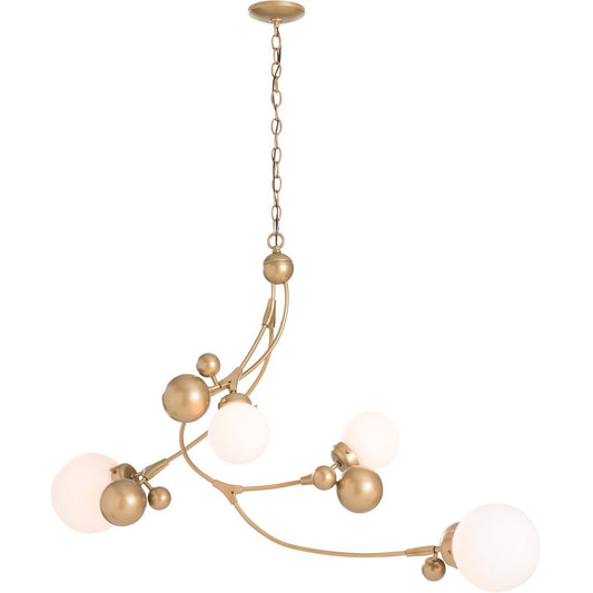 Sprig Pendant - Gold/Opal Glass