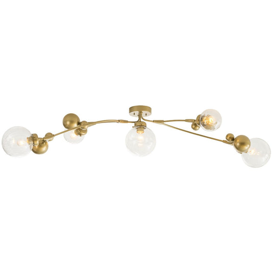 Sprig Semi-Flush - Gold/Water Glass