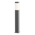 Load image into Gallery viewer, Square Column 28" Outdoor LED Bollard - Textured Gray Finish
