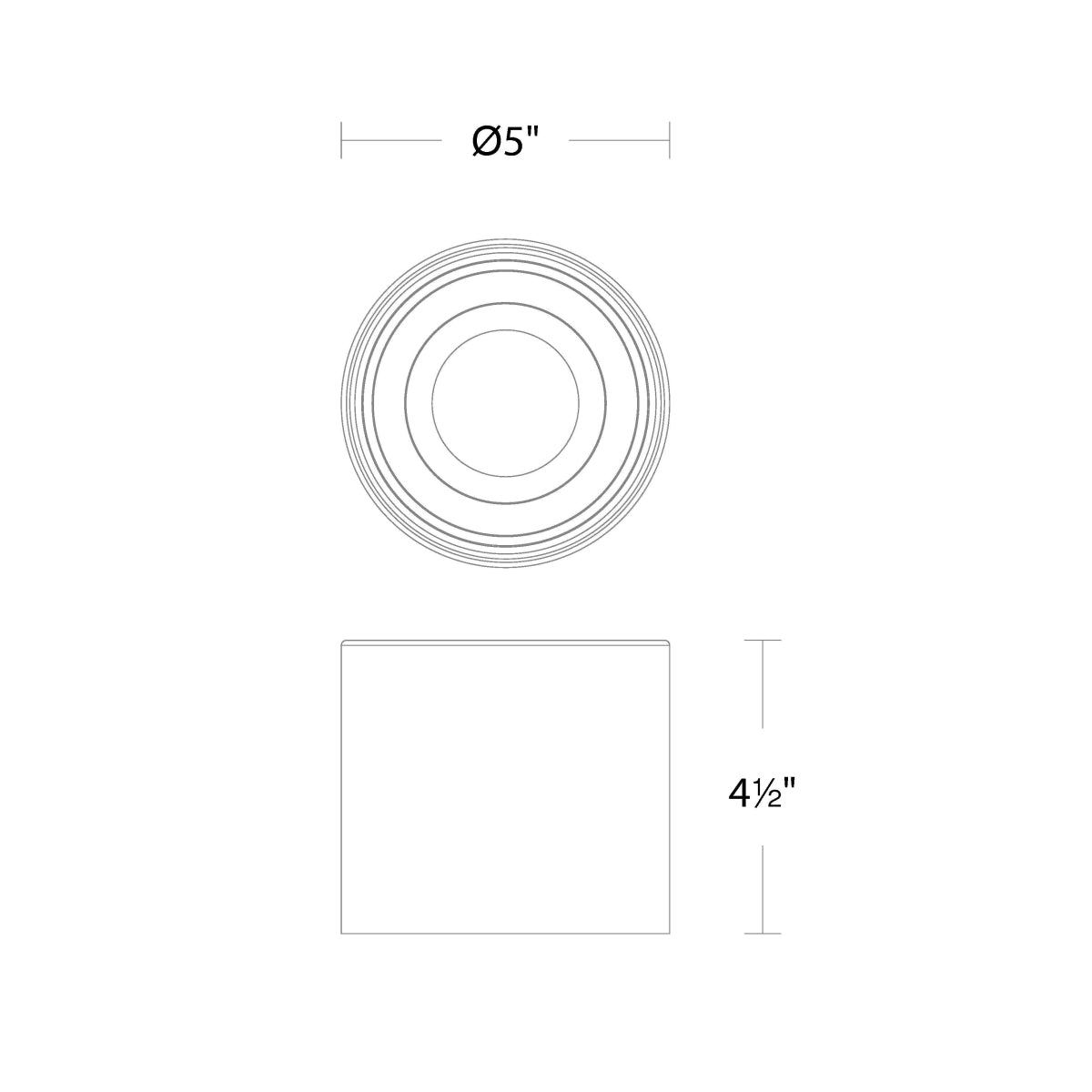 Squat Outdoor Flush Mount - Diagram