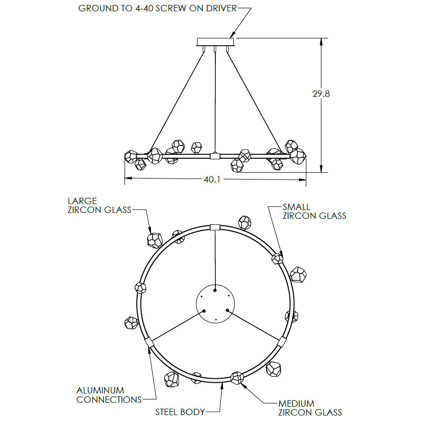 Stella LED Ring Chandelier - Diagram