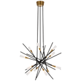 Load image into Gallery viewer, Stellar Medium Chandelier - Matte Black/Antique Brass Finish
