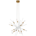 Load image into Gallery viewer, Stellar Medium Chandelier - Matte White/Antique Brass Finish
