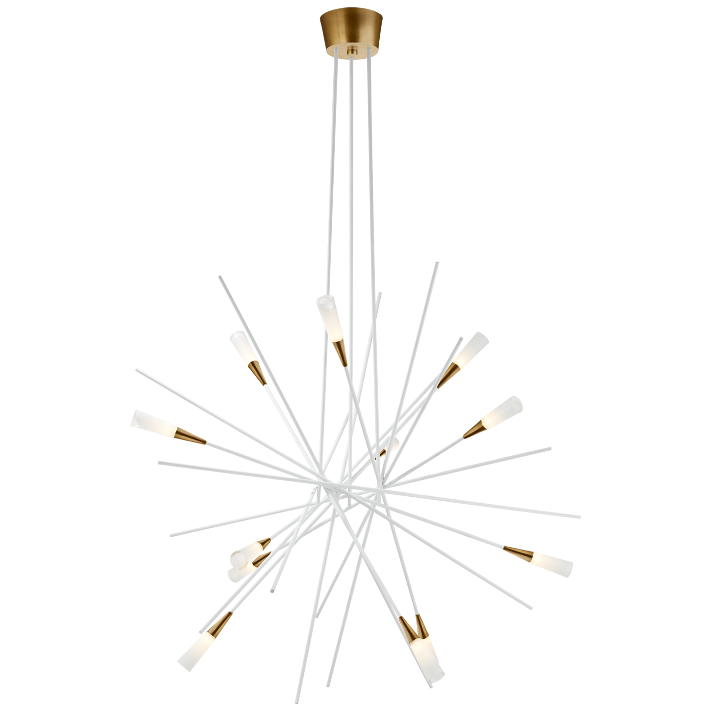 Stellar Large Chandelier - White / Antique Brass