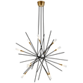 Load image into Gallery viewer, Stellar Large Chandelier - Matte Black / Antique Brass
