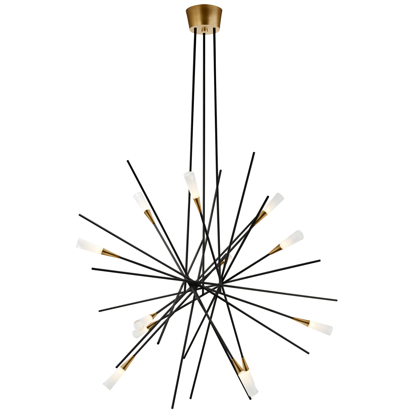 Stellar Large Chandelier - Matte Black / Antique Brass
