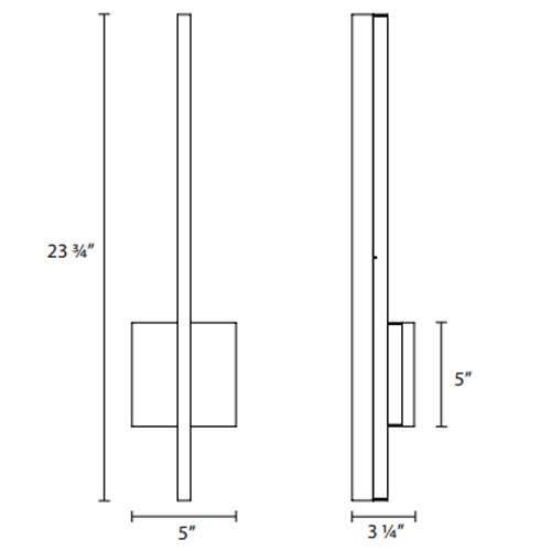 Stiletto 24" LED Bath Bar - Diagram