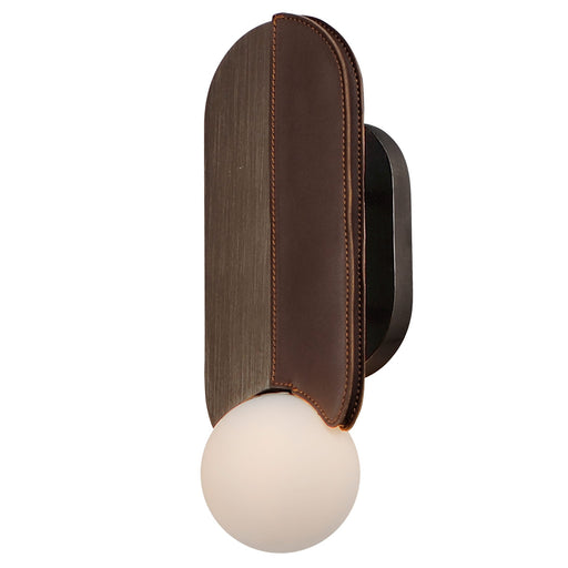 Stitched Down Light Wall Sconce - Brushed Bronze Finish