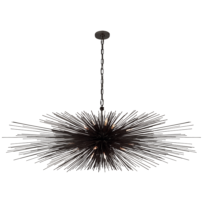 Strada Large Linear Chandelier - Aged Iron