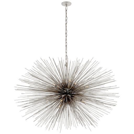 Strada Large Oval Pendant - Silver Leaf