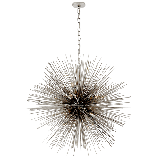 Strada Large Round Pendant - Silver Leaf