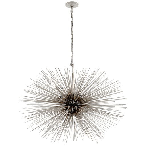 Strada Medium Oval Pendant - Silver Leaf