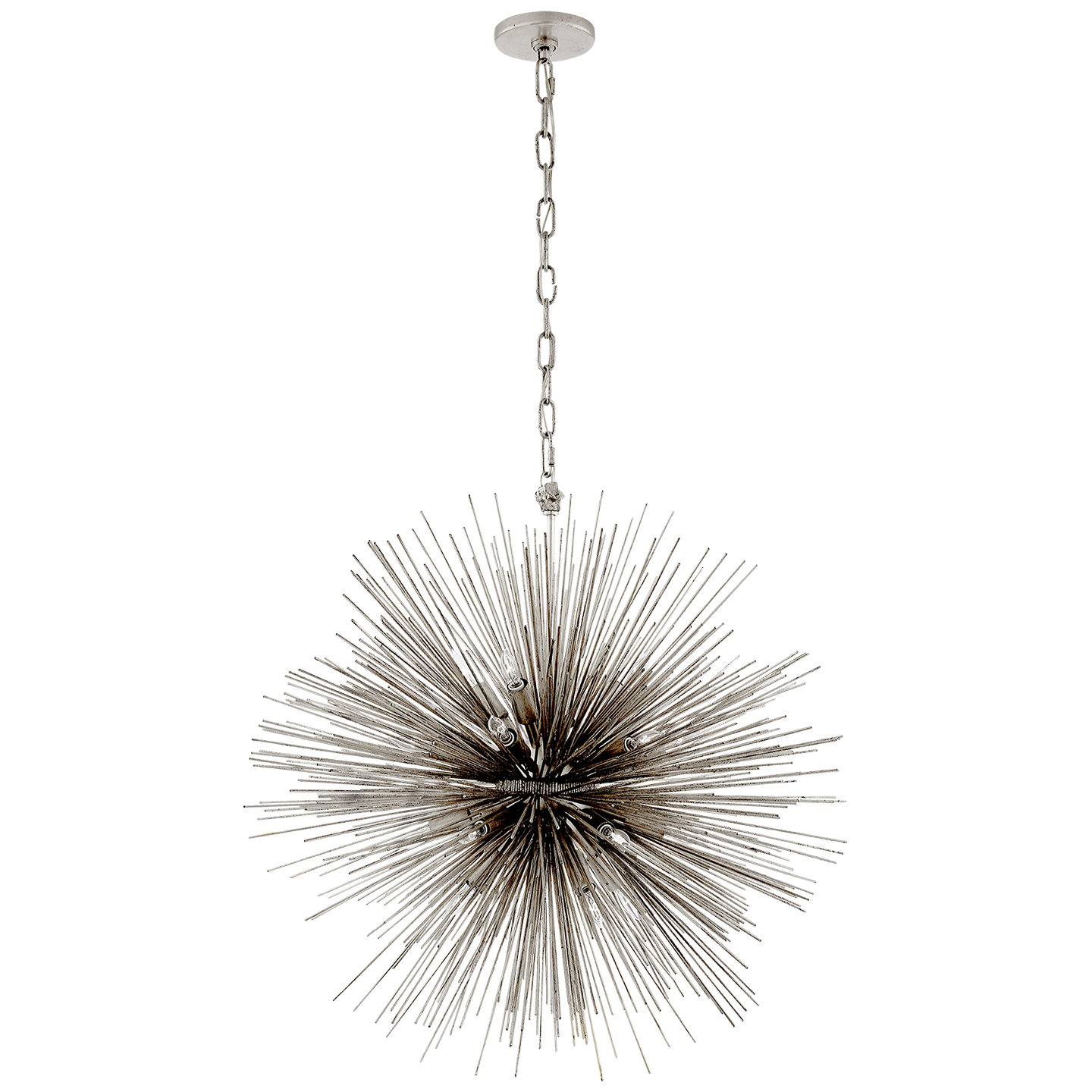 Strada Medium Round Chandelier - Silver Leaf