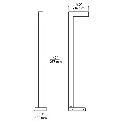 Strut Bollard Landscape Light - Diagram