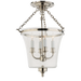 Sussex Semi-Flush Bell Jar Lantern Polished Nickel