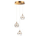 Swank LED 3-Light Pendant - Natural Aged Brass