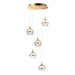 Swank LED 5-Light Pendant - Natural Aged Brass
