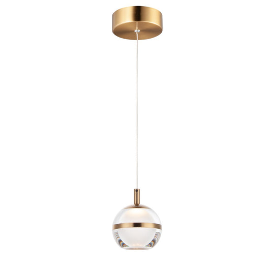 Swank LED Mini Pendant - Natural Aged Brass