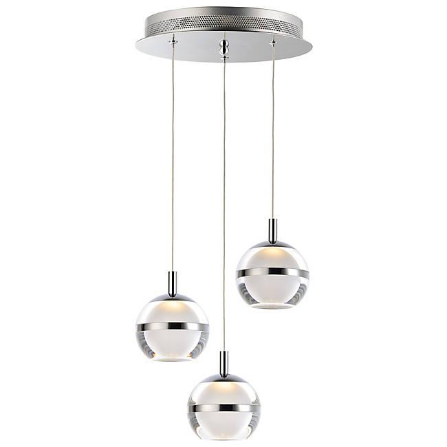 Swank LED 3-Light Pendant - Polished Chrome