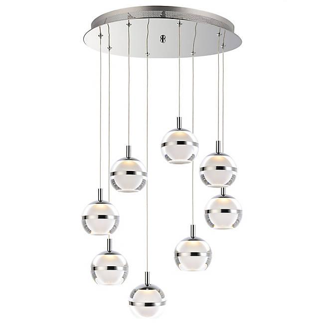 Swank LED 8-Light Pendant - Polished Chrome