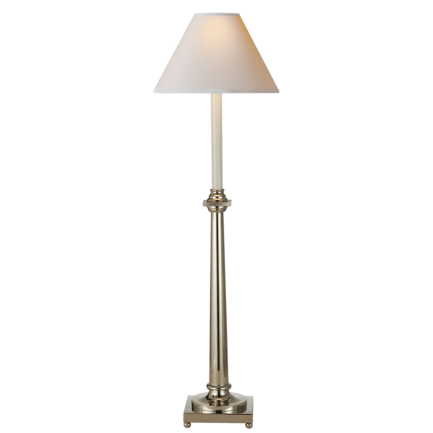 Swedish Column Buffet Lamp Polished Nickel