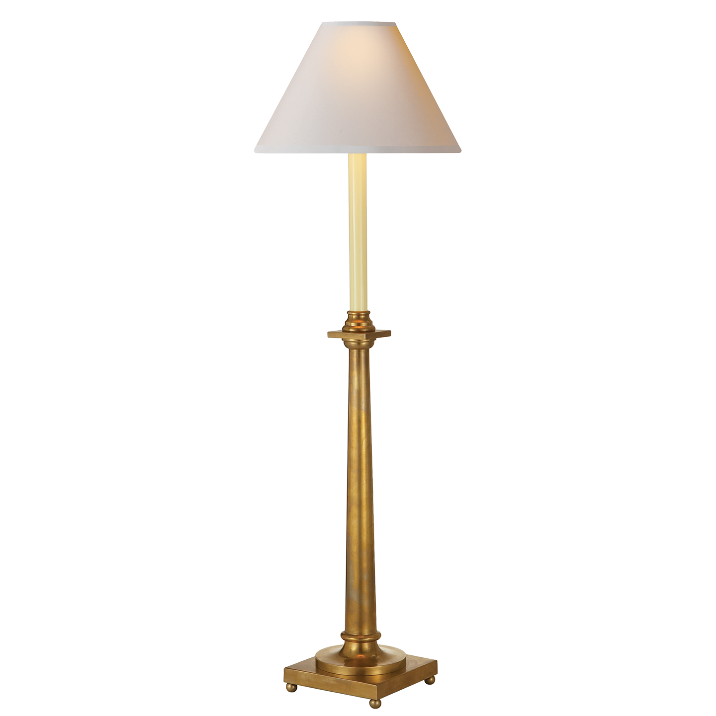 Swedish Column Buffet Lamp Antique-Burnished Brass