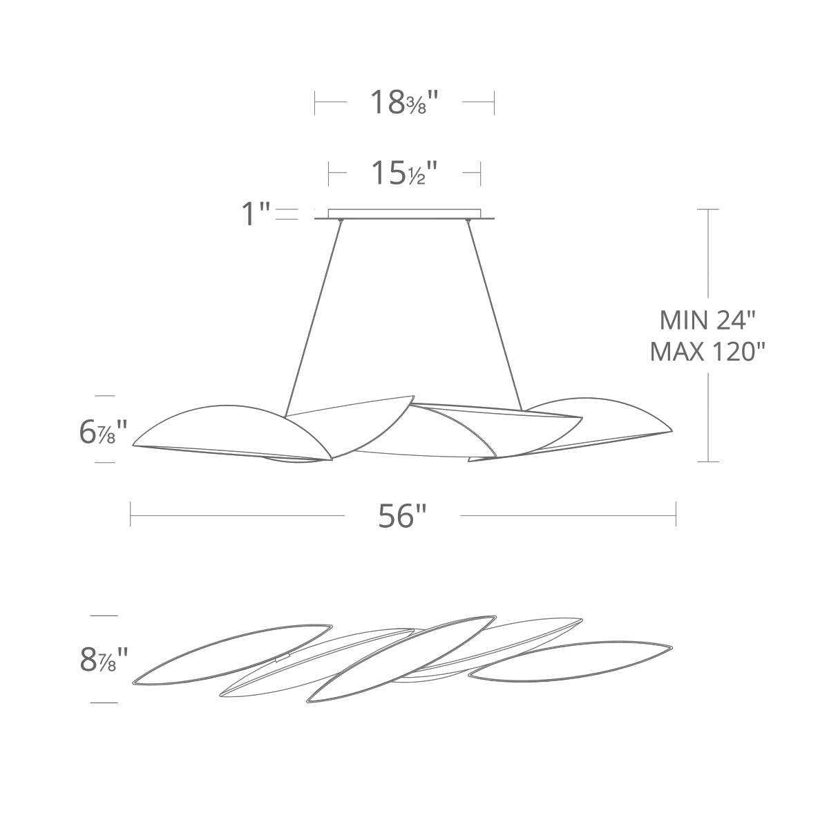 Sydney LED Linear Pendant - Diagram