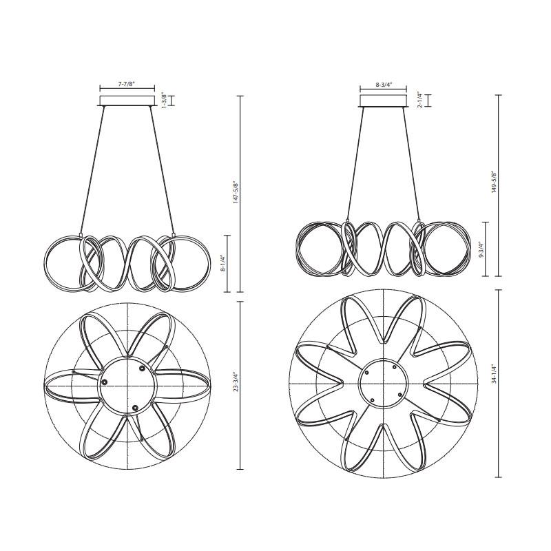 Synergy LED Chandelier - Diagram