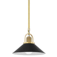 Load image into Gallery viewer, Syosset 12" Pendant - Aged Brass/Black Finish
