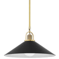 Load image into Gallery viewer, Syosset 20" Pendant - Aged Brass/Black Finish
