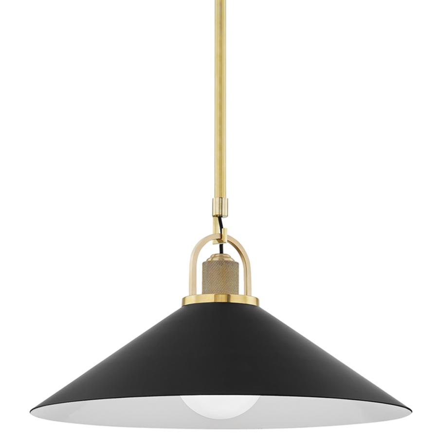 Syosset 20" Pendant - Aged Brass/Black Finish