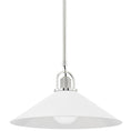 Load image into Gallery viewer, Syosset 20" Pendant - Polished Nickel/White Finish
