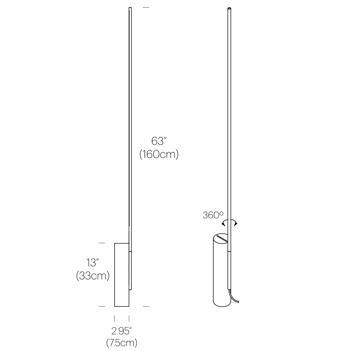 T.O LED Floor Lamp - Diagram