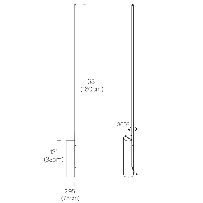 T.O LED Floor Lamp - Diagram