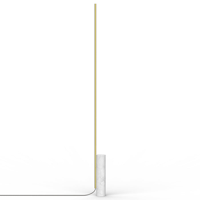 T.O LED Floor Lamp - White Marble/Brass Finish