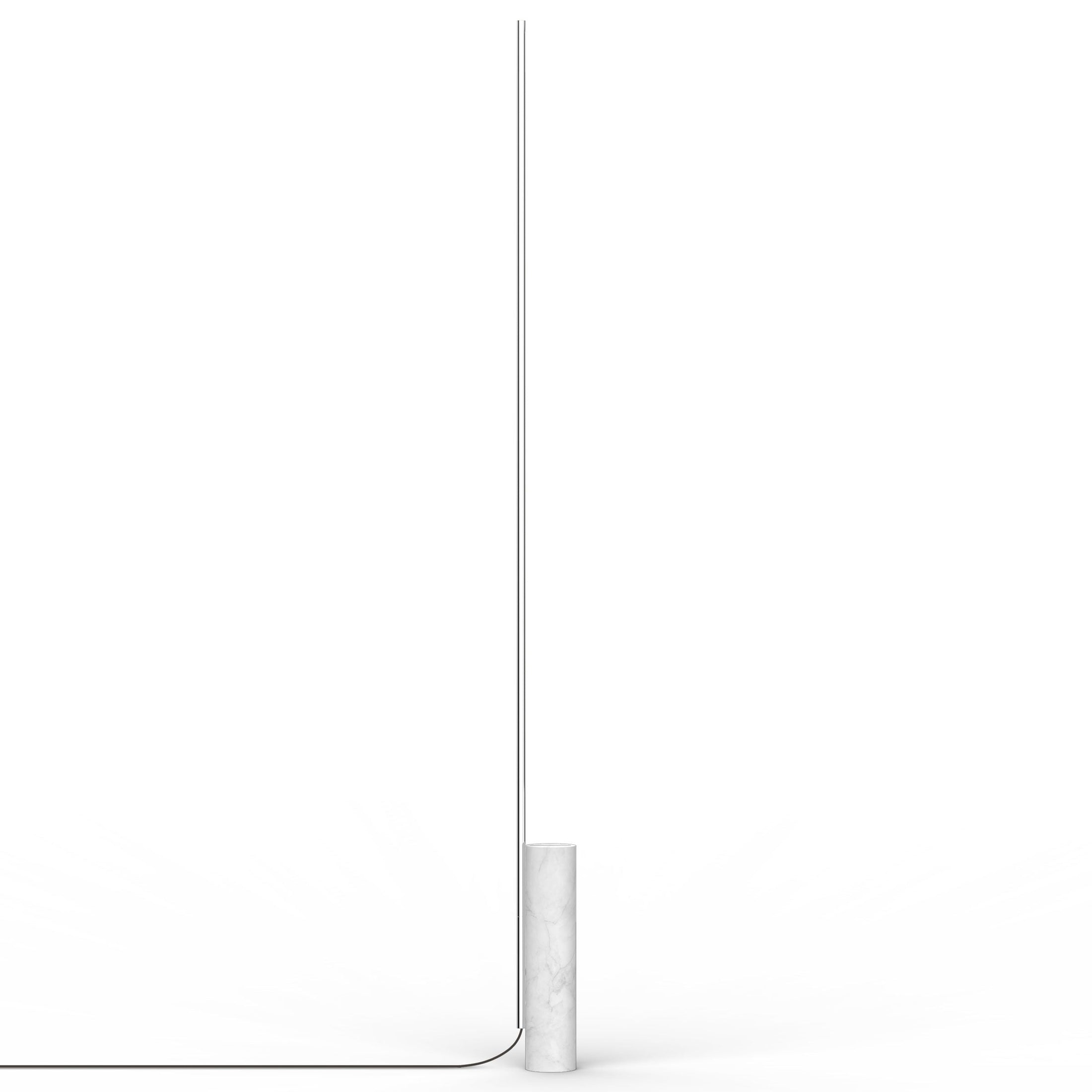 T.O LED Floor Lamp - White Marble/Chrome Finish